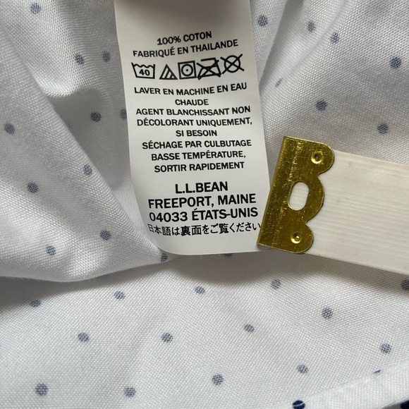 L.L. Bean White Casual Button Down Shirt with Textured Pattern - Picture 3 of 11